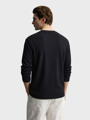 Men's Black Relaxed Fit Solid Casual T-Shirts