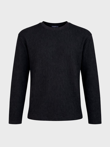 Men's Black Relaxed Fit Solid Casual T-Shirts