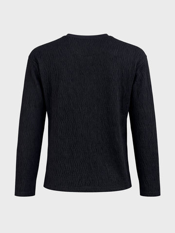Men's Black Relaxed Fit Solid Casual T-Shirts