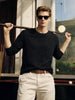 Men's Black Relaxed Fit Solid Casual T-Shirts
