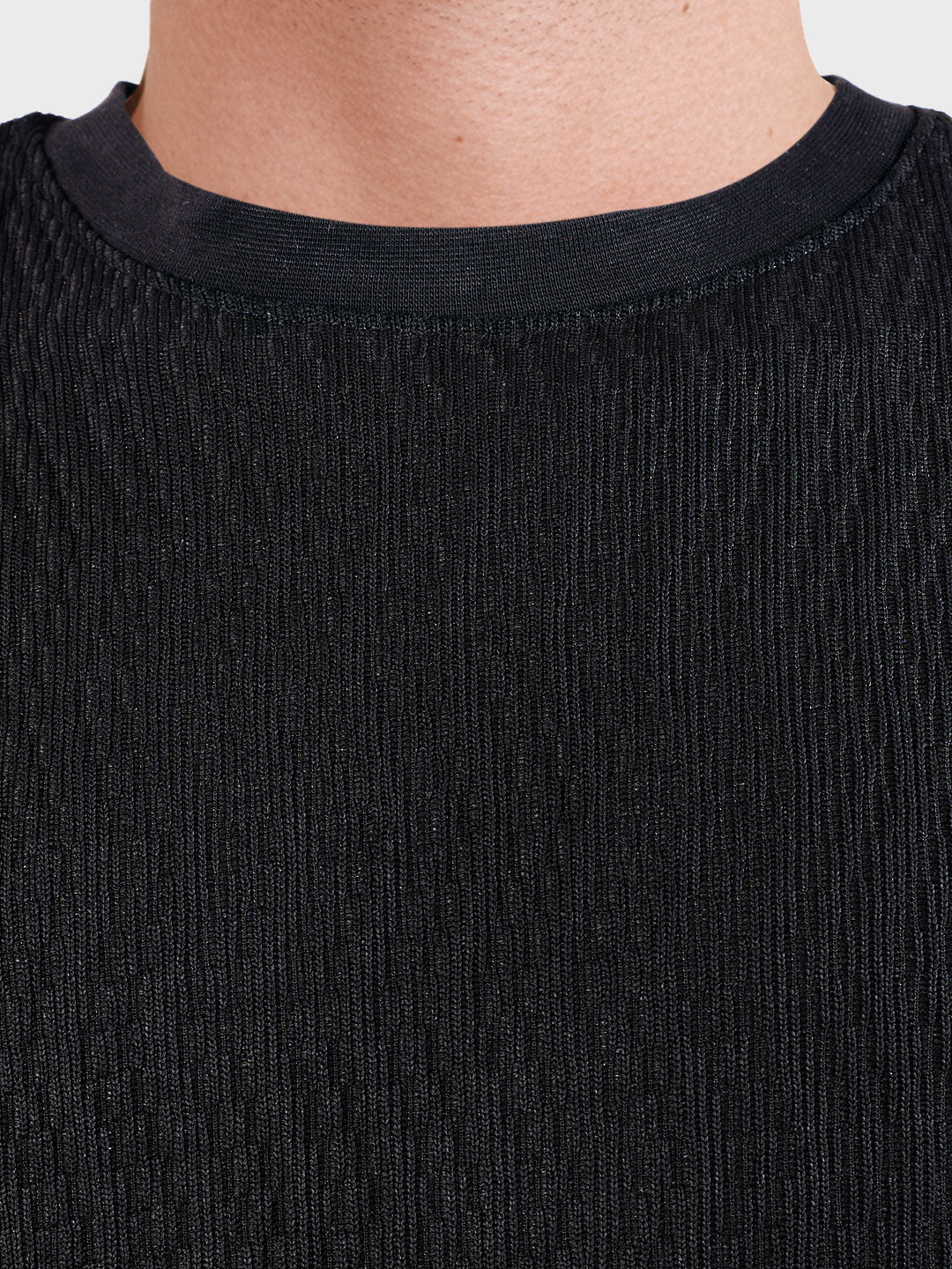 Men's Black Relaxed Fit Solid Casual T-Shirts