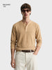 Men's Khaki Relaxed Fit Solid Casual T-Shirts