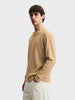 Men's Khaki Relaxed Fit Solid Casual T-Shirts