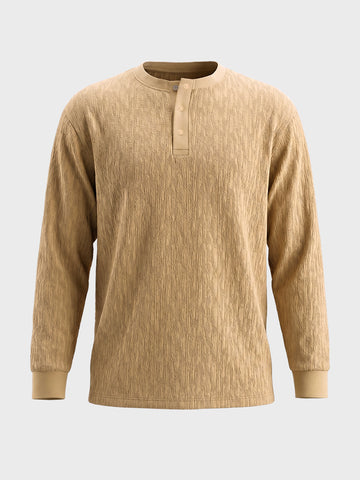 Men's Khaki Relaxed Fit Solid Casual T-Shirts