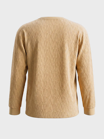 Men's Khaki Relaxed Fit Solid Casual T-Shirts