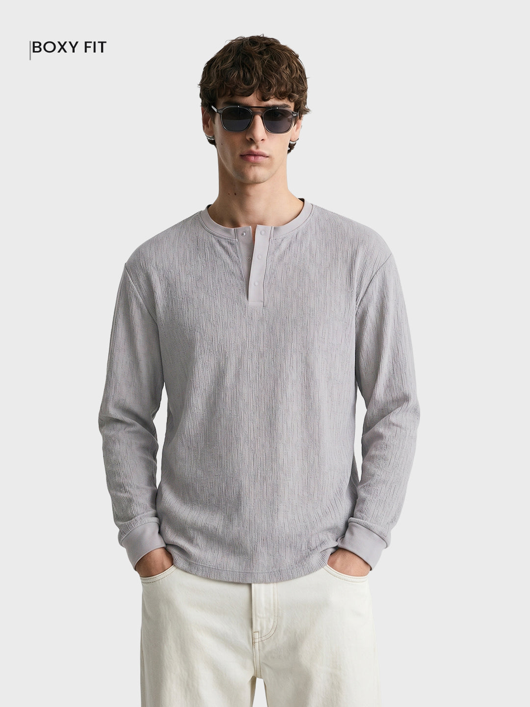 Men's Grey Relaxed Fit Solid Casual T-Shirts