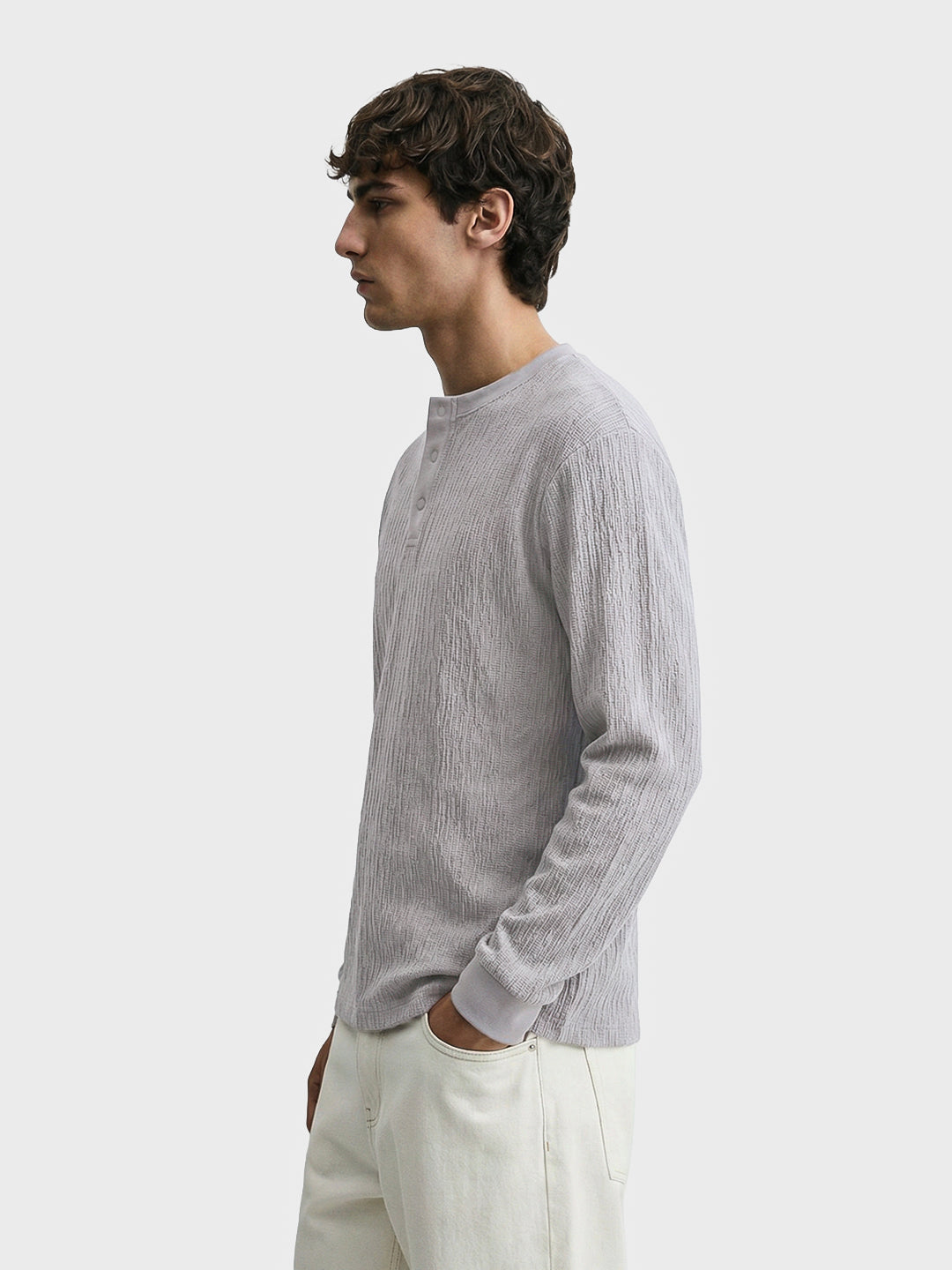 Men's Grey Relaxed Fit Solid Casual T-Shirts