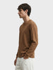 Men's Brown Relaxed Fit Solid Casual T-Shirts