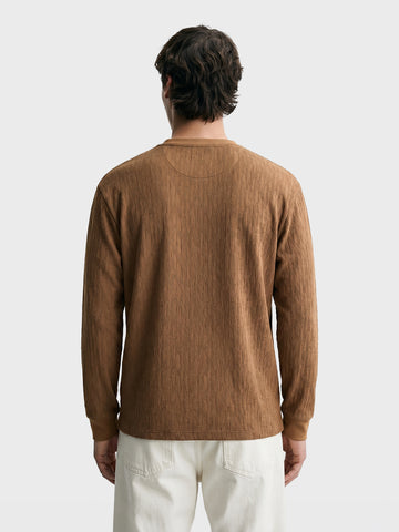 Men's Brown Relaxed Fit Solid Casual T-Shirts