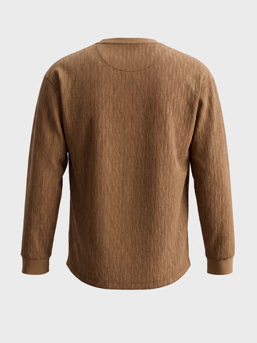 Men's Brown Relaxed Fit Solid Casual T-Shirts