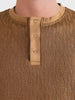Men's Brown Relaxed Fit Solid Casual T-Shirts