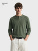 Men's Green Relaxed Fit Solid Casual T-Shirts