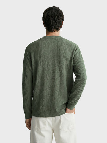 Men's Green Relaxed Fit Solid Casual T-Shirts