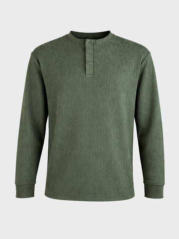 Men's Green Relaxed Fit Solid Casual T-Shirts