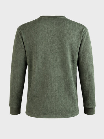 Men's Green Relaxed Fit Solid Casual T-Shirts