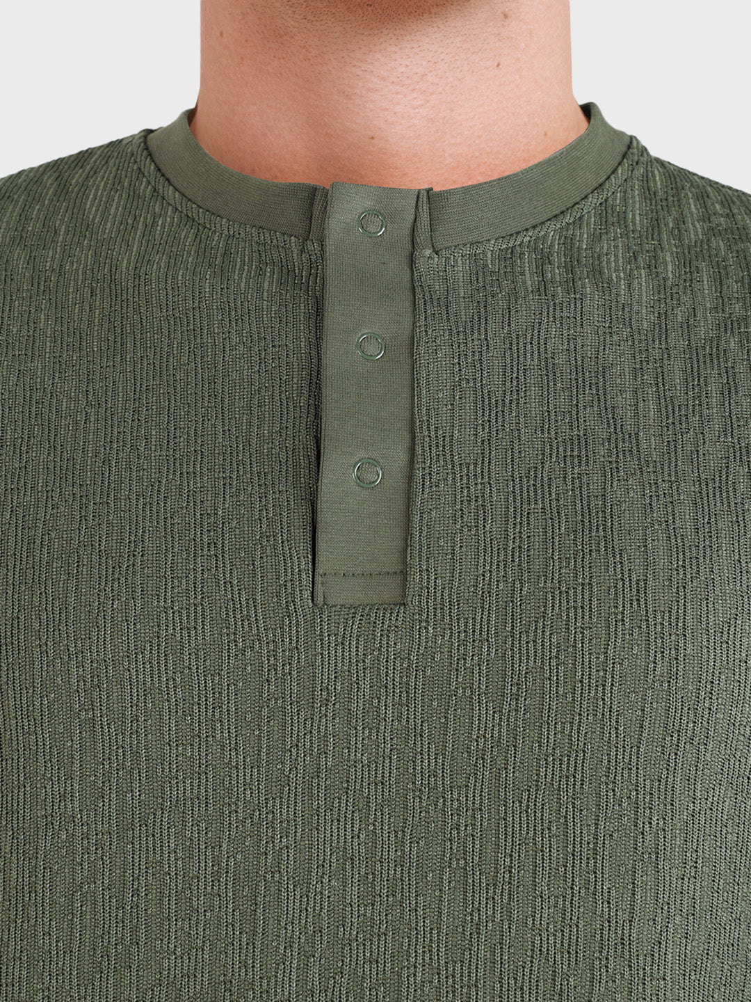 Men's Green Relaxed Fit Solid Casual T-Shirts