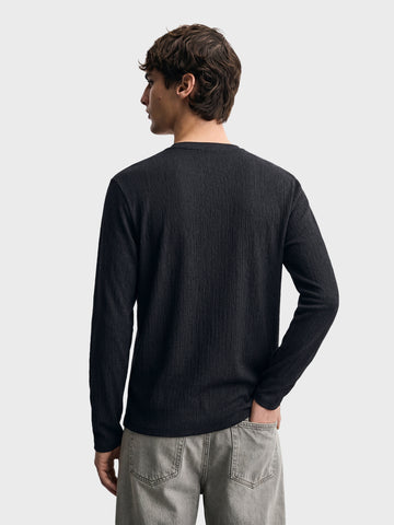 Men's Black Relaxed Fit Solid Casual T-Shirts