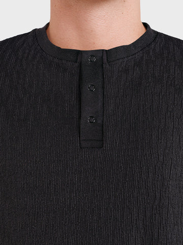 Men's Black Relaxed Fit Solid Casual T-Shirts