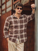 Men's Brown Relaxed Fit Checkered Casual Shirt