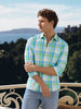 Men's Green Slim Fit Checkered Casual Shirt
