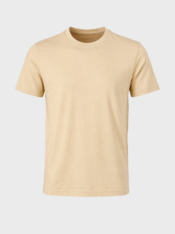 Men's Yellow Regular Fit Solid Casual T-Shirt