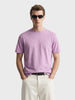 Men's Purple Regular Fit Solid Casual T-Shirt