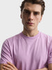 Men's Purple Regular Fit Solid Casual T-Shirt