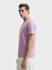 Men's Purple Regular Fit Solid Casual T-Shirt
