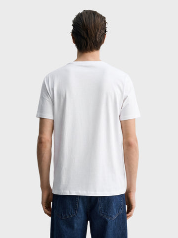 Men's White Regular Fit Solid Casual T-Shirt