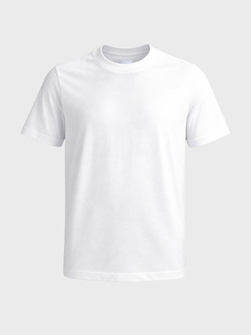 Men's White Regular Fit Solid Casual T-Shirt