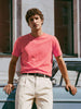 Men's Red Regular Fit Solid Casual T-Shirt