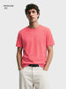 Men's Red Regular Fit Solid Casual T-Shirt