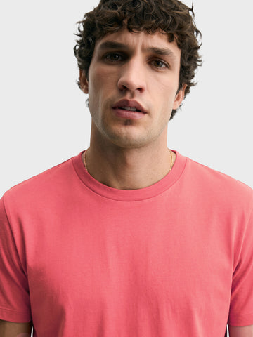 Men's Red Regular Fit Solid Casual T-Shirt