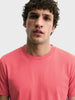 Men's Red Regular Fit Solid Casual T-Shirt