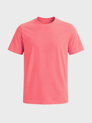 Men's Red Regular Fit Solid Casual T-Shirt