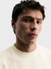 Men's Cream Regular Fit Solid Casual T-Shirt