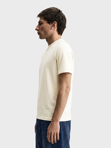 Men's Cream Regular Fit Solid Casual T-Shirt
