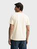 Men's Cream Regular Fit Solid Casual T-Shirt