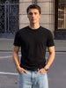 Men's Black Regular Fit Solid Casual T-Shirt