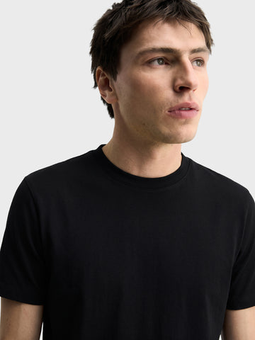 Men's Black Regular Fit Solid Casual T-Shirt