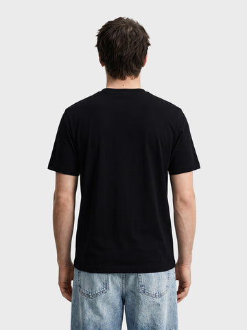 Men's Black Regular Fit Solid Casual T-Shirt