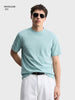 Men's Blue Regular Fit Solid Casual T-Shirt