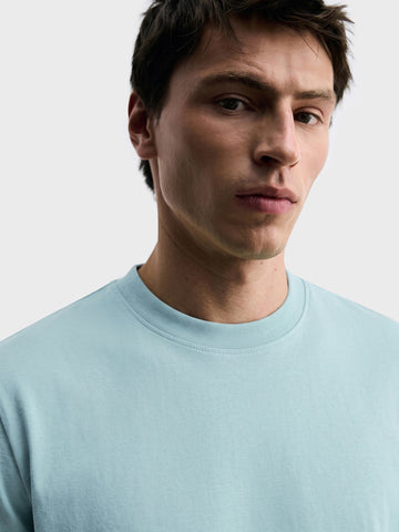 Men's Blue Regular Fit Solid Casual T-Shirt