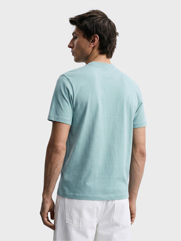 Men's Blue Regular Fit Solid Casual T-Shirt