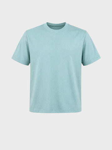 Men's Blue Regular Fit Solid Casual T-Shirt