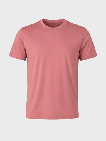 Men's Pink Regular Fit Solid Casual T-Shirt