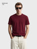 Men's Maroon Regular Fit Solid Casual T-Shirt
