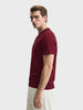 Men's Maroon Regular Fit Solid Casual T-Shirt