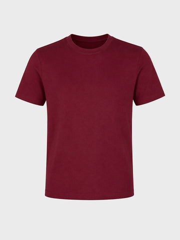 Men's Maroon Regular Fit Solid Casual T-Shirt