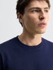 Men's Navy Blue Regular Fit Solid Casual T-Shirt